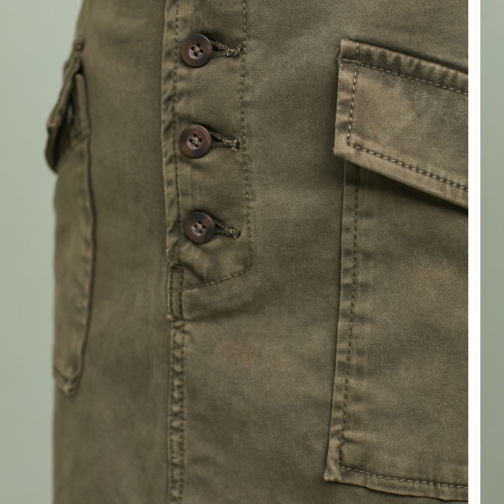 Anthro Pilcro Khaki Green Chino Skirt Sz 10 - Picture 5 of 10